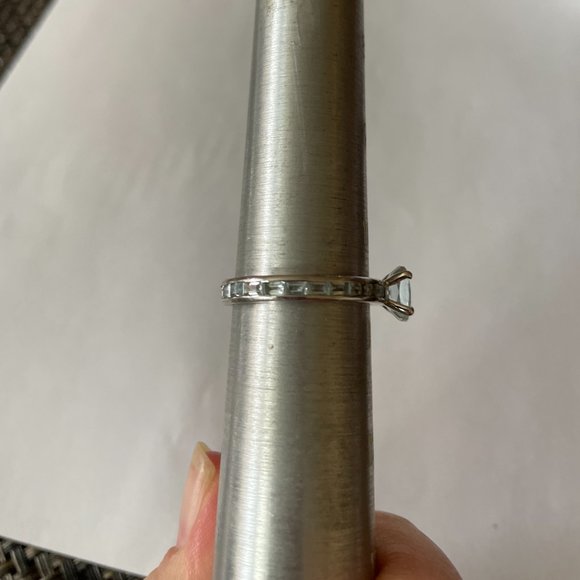 Faceted Aquamarine Gemstone Crystal Wrapped Ring Sterling 925 Silver 10.5 - Picture 9 of 13